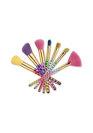 7 Makyaj Fırçası Denizkızı Gökkuşağı - Makyaj Fırçaları Tek Boynuzlu At Çok Renkli