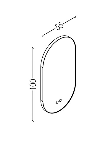 Lotus 55 Cm Buğu Önleyici Led Ayna Siyah