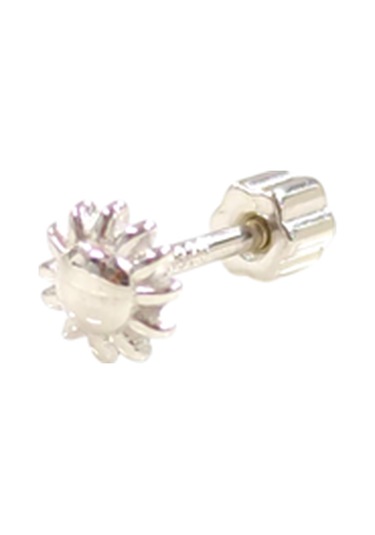 Güneş Gümüş Tragus Pıercıng - Rodyum Beyaz Beyaz