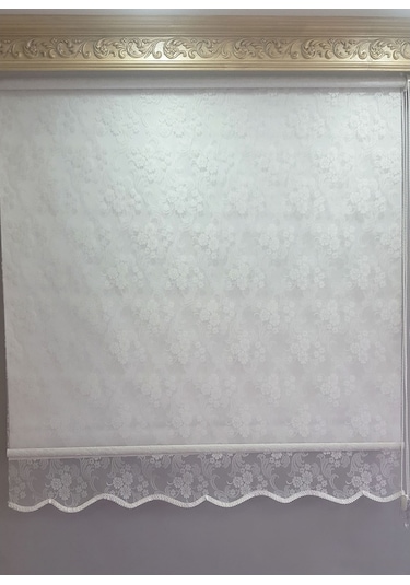 N11 Özel Çiçek Desenli Çift Mekanizmalı Tül Stor Perde (228387409)