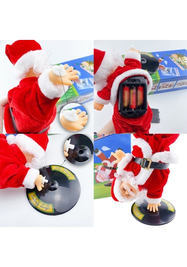 Xindoker Elektrikli Devrilen Döner Noel Baba Oyuncak, Ev Dekorasyonu İçin Noel Festivali Atmosferi Artırıcı Hediyelik Oyuncak Çok Renkli