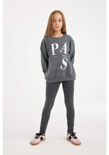 Defacto Kız Çocuk Tayt D6484a8nsar15 Antrasit