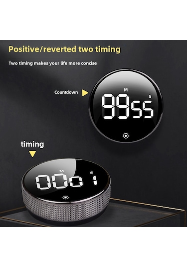 Symbee Yeni Model Dönen Lastikli Mıknatıslı Zamanlayıcı - Mutfak, Fırınlama, Öğrenme, Ev Ve Dış Mekan Kullanıma Uygun Buz Mavisi