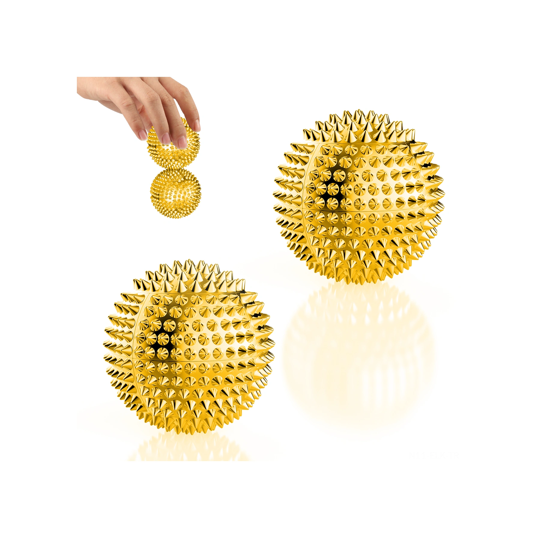 Xindoker Magnetik Masaj Topları Seti - Kas Geliştirme Ve Gerginlik Alleviation İçin Elden Ayak Tabana Uygulanabilir 5.6cm Altın Renkli İkili Paket Altın