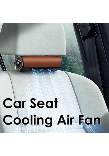Araba Koltuğu Arka Başlık Fanı, İç Usb Araba Soğutma Havalandırma Egzoz Fanı Araçlar Sedan Kamyonu Suv Rv Kahverengi