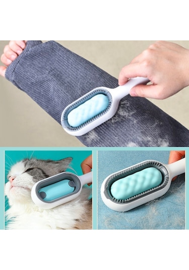 Büro Ev Evcil Hayvanı İçin Çift Taraf Nemli Tüy Tarama Tarak Fırçası