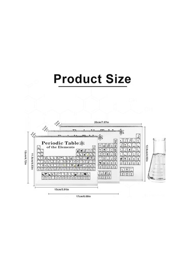 Monyee Akrilik Elementler Periyodik Tablosu: Ev Dekorasyonu, Öğretim Aracı Ve Bilim Severlere Hediye Şeffaf Siyah, Büyük Boy, 20x12.5cm