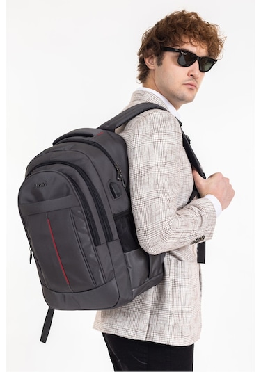 Dada Gri Okul Çantası Geniş İç Hacim Yandan Cepli Uzun Ömürlü ve Sağlam Ortaokul  Lise   Üniversite