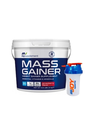 Mysupplement Mass Gaıner Karbonhidrat Protein Bulk Çilek 3000G