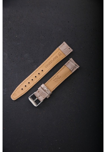 Hakiki Deri 18mm Akıllı Pimli Saat Kordonu Bej