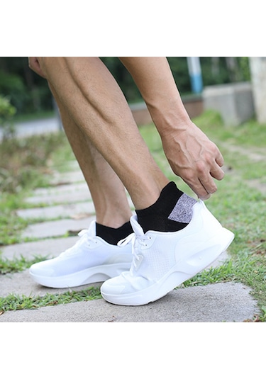 Geeksen Siyah Spor Pırlanta Çorapları L 43-46 Numara 10 Çift Paket - Pamuklu, Elastik, Yumuşak Siyah