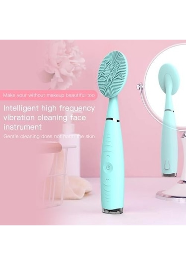 Usb Şarj Edilebilir Yüz Temizleyici Fırça Silikon Su Geçirmez Gözenek Temizleyici Yıkama Fırça Cilt Masaj Yüz Temizleme Fırça Elektrikli Yüz Temizleme Cihazları Phcpmt Mavi