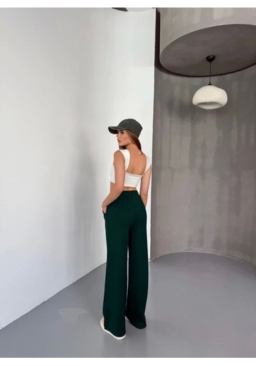 Reka Moda Osy Modal Yumuşak Dokulu Kumaş Nakış Işlemeli Rahat Bol Paça Eşofman Pantalon - Siyah Siyah