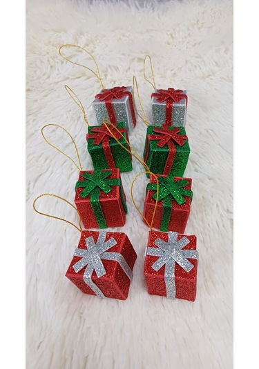 Yılbaşı Ağacı Süsü -8 Adet- Çam Ağacı Süsü Hediye Paketi 8