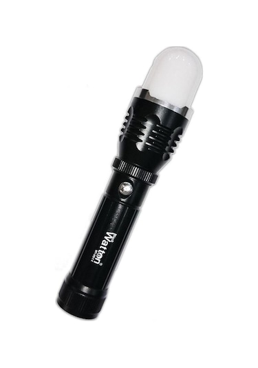 Flaşörlü Uzun Mesafeli Şarjlı Pilli Mıknatıslı EL Feneri Watton Wt-282 Siyah