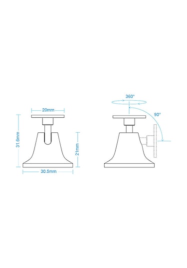Yunboo Aqara Hareket Sensörü İçin 360 Dönebilen Dayanıklı Taban Tutucu 1 Adet