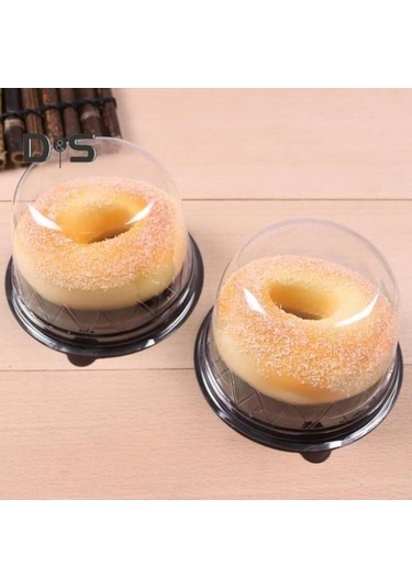 Novahub 50 Adet Şeffaf Mooncake Kutusu Yuvarlak Derin Cupcake Kabı, Mutfak Aksesuarları, Pet Malzeme, Siyah, 12cm X 8cm, Multifonksiyonel, Restoran, Kafe İçin Siyah