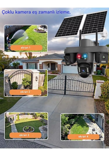 O-kam Ok335 Premium Serisi 12mp 4 Kameralı 4g Çift Solar Panel Gece Görüş 1 Yıl Turkcell +128gb Hafıza