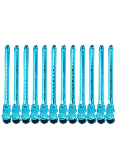 Suntek 14 Adet Ördek Gagası Klipler 3.5'' Saç Mavi