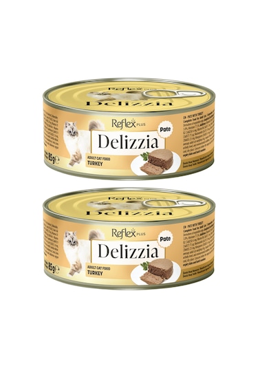 Delizzia Kıyılmış Hindi Etli Yetişkin Kedi Maması 2 X 85 Gr.