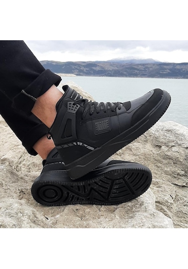 Dunlop 2238-2243 Siyah, Fuspetli Ortapedik Boğazlı  Basket Spor Ayakkabı AYKSAYAK-000490