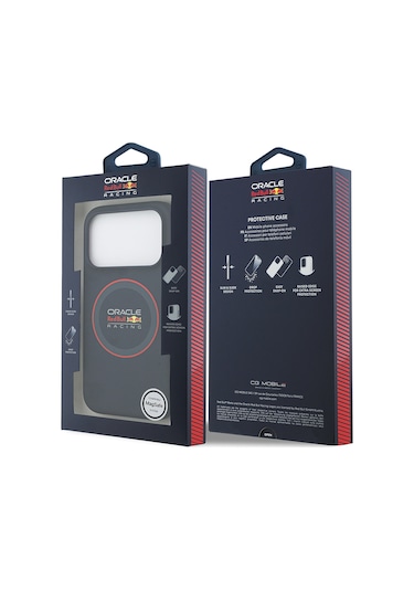 Apple Uyumlu iPhone 17 Pro Max  Kılıf Redbull Lisanslı M-safeli Kırmızı Halka Ve Logo Silikon Kapak Laciver Lacivert