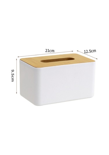 Konesam Bambu Havlu Kutusu Kapak, Mutfak Ofis Banyo Odası İçin, Organize Edici, Beyaz Zımpara Desenli, Dayanıklı Ve Pratik Beyaz