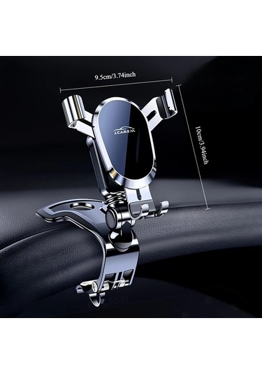 Boatshop1 Lcars Araç Gösterge Paneli Montajı Dönebilen Oval Şekilli Telefon Tutucu Araç Navigasyonu Stabilite İçin Gümüş