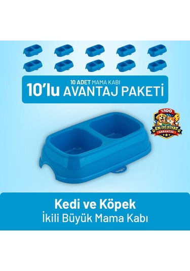 Kedi Ve Köpek İkili Büyük Mama Kabı - 10 Adet