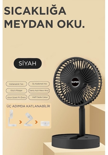 Torima F-06 Mini Fan Vantilatör Masa Fan Siyah