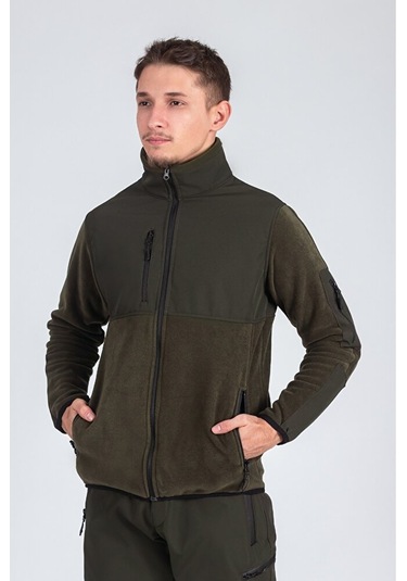 Softshell Erkek Garnili Polar Haki