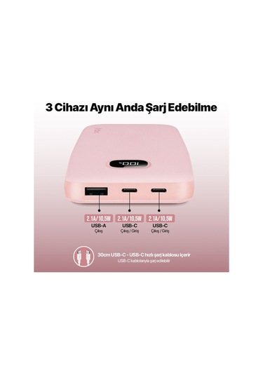 Ttec 2BB205TP Lcd 10.000 mAh Powerbank