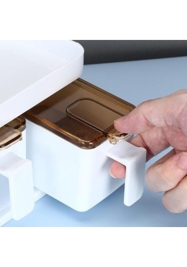 Createtech Sarı Kaşıklı Çeşni Kabı: Pratik Plastik, Düzenli Saklama Kutusu Mutfak İçin Sarı