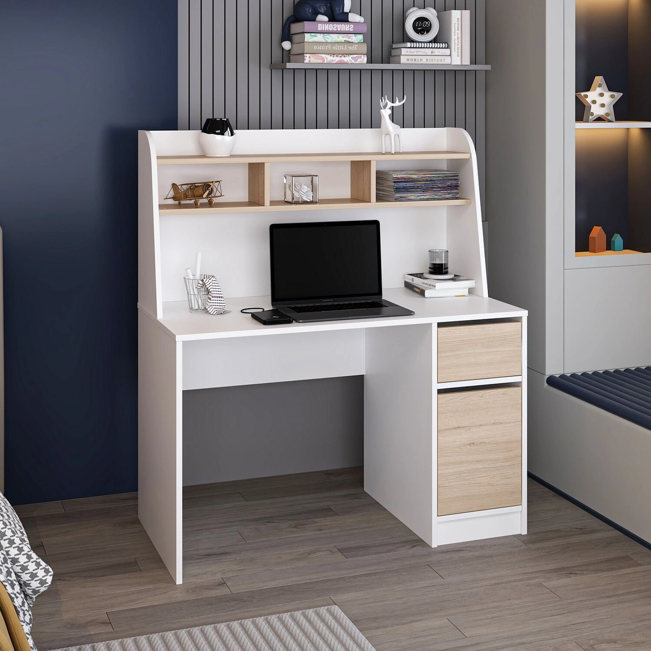 Orina Çalışma Masası - Beyaz/derin Sepet Çok Renkli