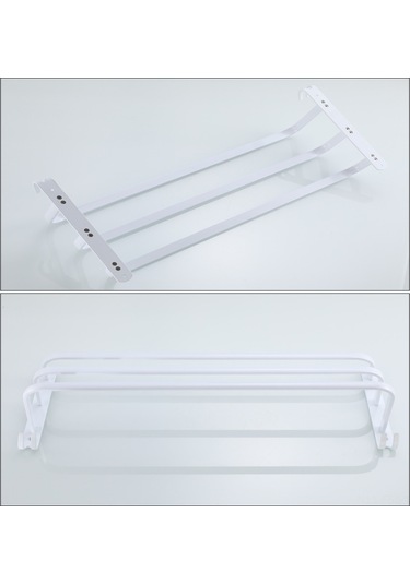 Hfambition Banyo İçin 3 Katlı Alüminyum Havlu Rakusu - Çekirdek Olmayan Montaj, Çok Fonksiyonlu Duvar Takımı Beyaz