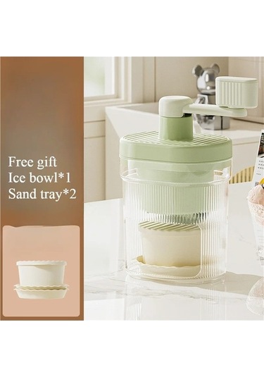 Ulzyvf Traş Buz Makinesi Küçük Manuel Buz Kırıcı Ev El-krank Yeşil, Pratik Tasarım Yeşil