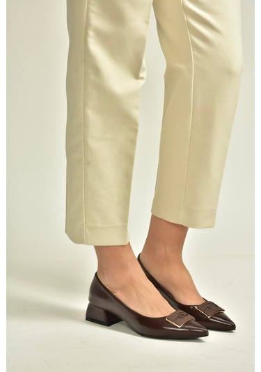 Fox Shoes V820371160 Kahverengi Rustik Kalın Topuklu Kadın Ayakkabı Kahverengi