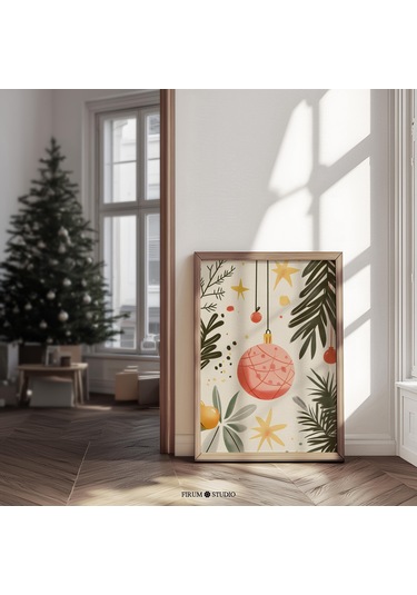 Nostaljik Noel - Eklektik Bir Oda İçin Bohem Tatil Dekoru Retro Noel Ve Benzersiz Tatil Sanatı Şenlikli Sanat