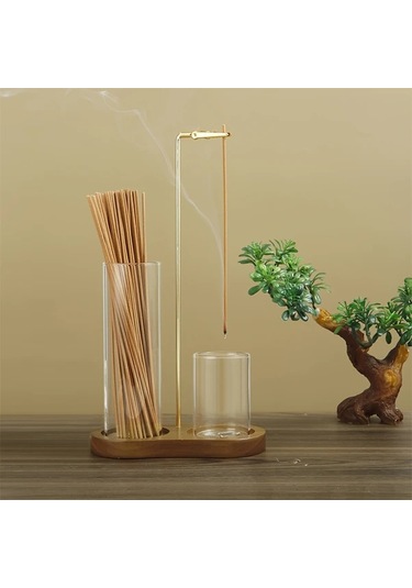 Honeybeeshop Geri Dönüştürülmüş Ahır Mumluk Cam Tabak Mermer Taban Retro 5 Çift Yuvarlak Bardak Tütsü Brülörü