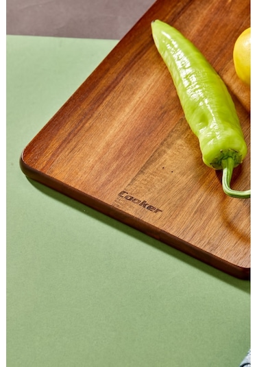 Cooker Lüx 40x22 Cm Akasya Ağacı Kesme Tahtası Kahverengi
