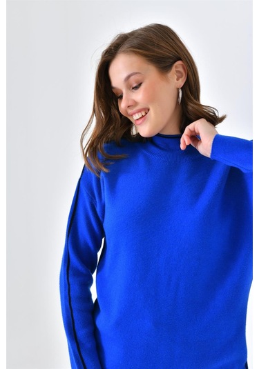 Ftz Women Kadın Çizgili İkili Takım Saks Mavi 20563-saks Mavi Saks Mavi