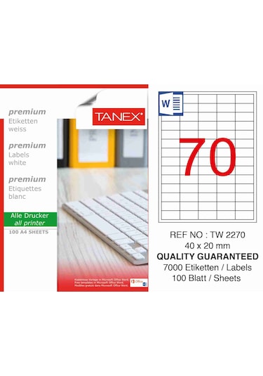 Tanex Tw-2270 40 MM X 20 MM 100 Sayfa Lazer