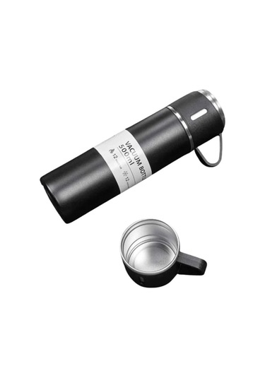 Bfs Termos Seti 3'lü Bardak Seti Isı Dayanıklı Siyah Paslanmaz Çelik Vakumlu Çok Renkli