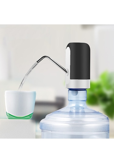 Leezsing Otomatik Elektrikli Su Pompası Galon Su Sebili Şarj Edilebilir Evrensel Gürültüsüz Su Isıtıcısı Pompası Usb Kablosu Siyah