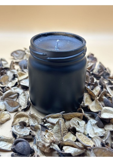 Siyah Renk Lavanta Kokulu Soya Mum 210 Cc 1 Adet - Renkli Kavanozda Mum 1 Adet Siyah