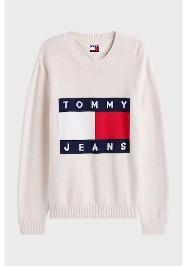Tommy Jeans Erkek Kazak Dm0dm22105 Afn Bej Bej