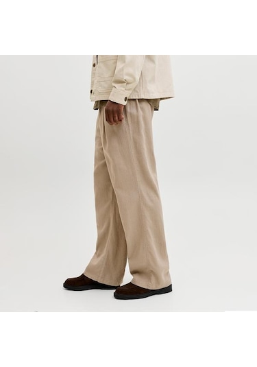Jack&jones Bill Andros Vis Linen Blend Jogger Erkek Bej Pantolon