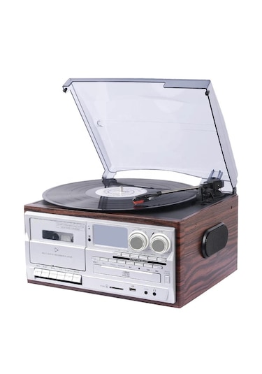 Ultratekno KN-110 Vintage Plak CD Kaset USB Bluetooth TF AUX  Özelikli Pikap