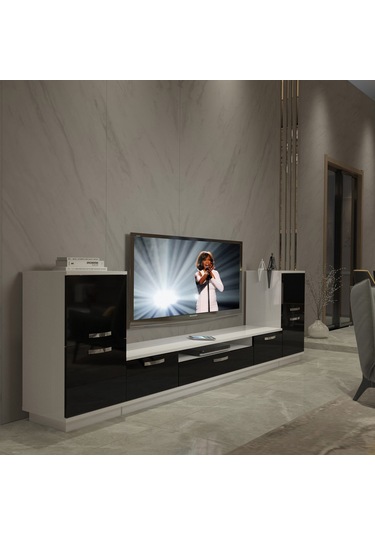 Decoraktiv Trendstyle On2 Slm Tv Ünitesi Tv Sehpası Beyaz - Siyah