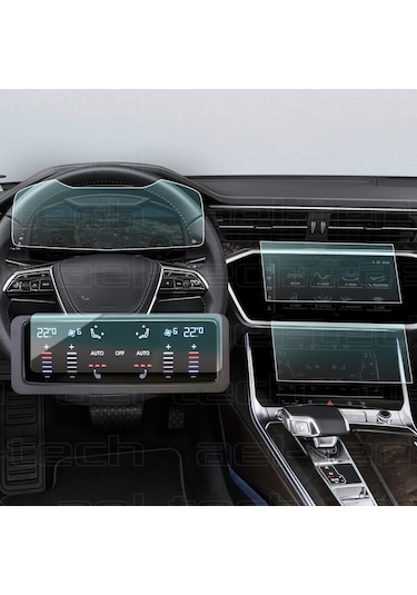 Audi A6 Dijital Gösterge,navigasyon,klima Kontrol Uyumlu Nano Ekran Koruyucu 4lü Set 2019/2025